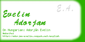 evelin adorjan business card